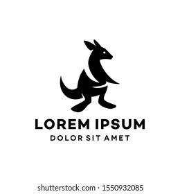 kangaroo wallaby logo icon design illustration in trendy minimal line style isolated on white background