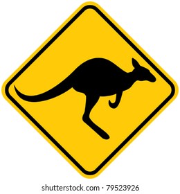 Kangaroo warning sign 