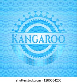 Kangaroo water representation badge background.