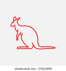 Kangaroo web line icon.