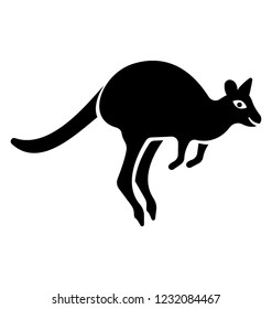 Kangaroo, wild animal solid icon