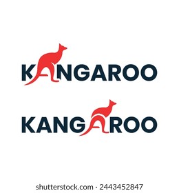 Kangaroo word mark text design creative vector Logo template