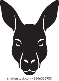 Ícone do rosto do canguru ou silhueta do logotipo Imagem vetorial com fundo branco