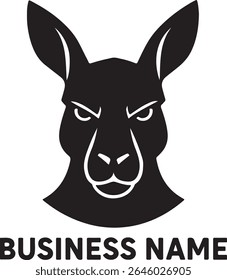 Ícone do rosto do canguru ou silhueta do logotipo Imagem vetorial com fundo branco
