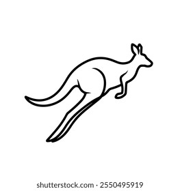 Kangaroos Vetor ilustração Silhueta no fundo branco