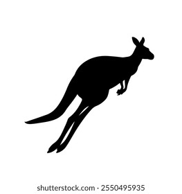 Kangaroos Vetor ilustração Silhueta no fundo branco