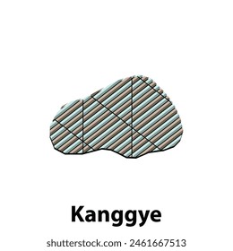 Kanggye map. vector map of North Korea Country colorful design, illustration design template on white background