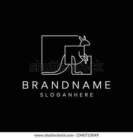 Kangoroo line art Logo Simple 