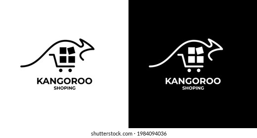 Kangoroo Shopping Logo Simple Monoline