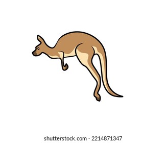 Ilustración de arte vectorial Kangoroo o Wallaby. Se utiliza para la imagen de mascota, icono y logotipo. Salto Kangoroo, animal australiano.