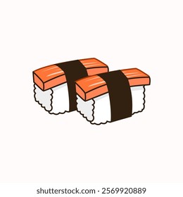 Kanikama Sushi. Cute Japanese Food Illustration