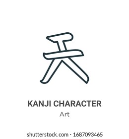 Kanji character outline vector icon. Thin line black kanji character icon, flat vector simple element illustration from editable art concept isolated stroke on white background