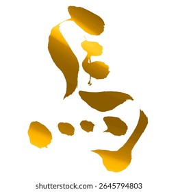 Kanji para "Cavalo" - Caligrafia de Escova de Ouro para 2026 Cartão de Ano Novo do Cavalo - Gráfico vetorial
