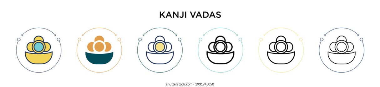 Kanji vadas icon in filled, thin line, outline and stroke style. Vector illustration of two colored and black kanji vadas vector icons designs can be used for mobile, ui, web