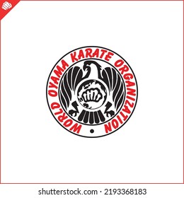 Artes marciales al estilo Emblem Kanku. Logo de la Federación KYOKUSHIN OYAMA CONTACTO COMPLETO KARATE