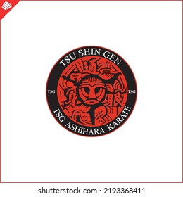 Kanku Emblem style martial arts. Logo of the Federation TSUSHINGEN ASHIHARA KARATE