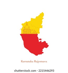 vector de diseño de tarjeta kannada rajyotsava