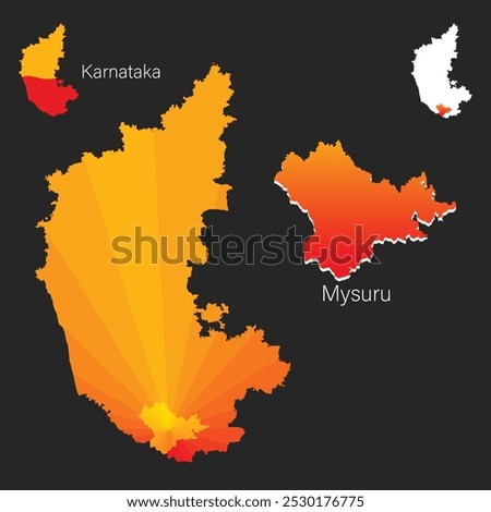 Kannada Rajyotsava or Karnataka Rajyotsava and Map of Karnataka with Mysore or Mysuru district