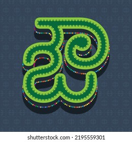 Kannada script made out using stroke art 