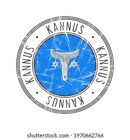 Kannus city, Finland. Grunge postal rubber stamp over white background