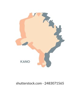 Kano Map - World Map International vector template. Nigeria region silhouette vector illustration