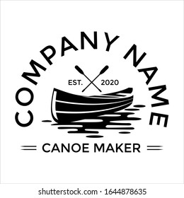 Ilustración de Kanoe Vector, plantilla de logotipo de caneo y fabricante de kayak