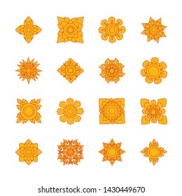 Kanok Thai vector icon set design, Thai art illustration