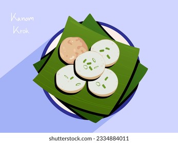 Kanom Krok, kind of Thai sweetmeat, Thai Dessert