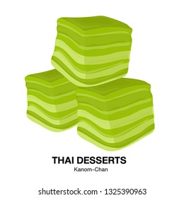 Kanom-Chan.THAI DESSERTS,Kanom Thai