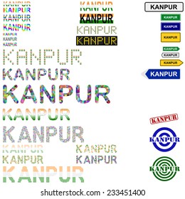 Kanpur (Cawnpore) text design set