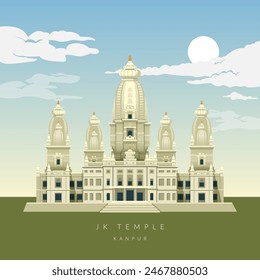 Kanpur City - Templo JK - Uttar Pradesh - Ilustración de stock como EPS 10 Archivo