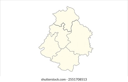 Kanpur Dehat mapa en blanco, Kanpur Dehat Distrito, Estado de Uttar Pradesh, República de la India, Gobierno de Uttar Pradesh, territorio indio, India oriental, política, aldea, turismo