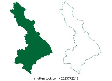 Kanpur Nagar district (Uttar Pradesh State, Republic of India) map vector illustration, scribble sketch Kanpur Nagar map