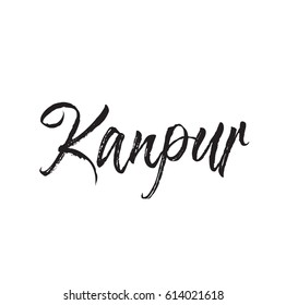 kanpur, text design. Vector calligraphy. Typography poster. Usable as background.