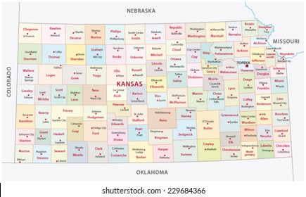 Kansas county map Images, Stock Photos & Vectors | Shutterstock