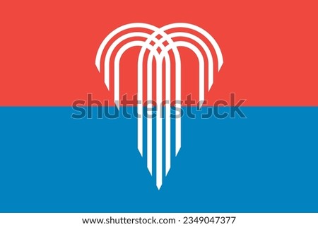 Kansas City flag vector illustration isolated. Capital town in Missouri. USA city symbol. United States of America town emblem.