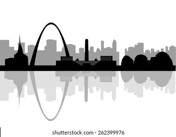 Kansas City, Missouri skyline. Detailed vector silhouette