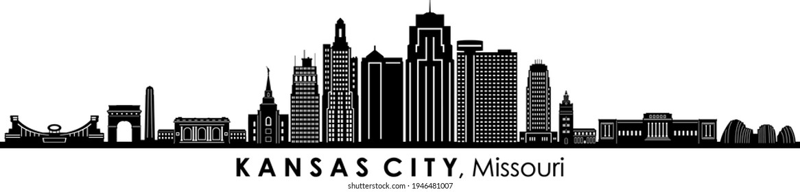 KANSAS CITY Missouri USA City Skyline Vector
