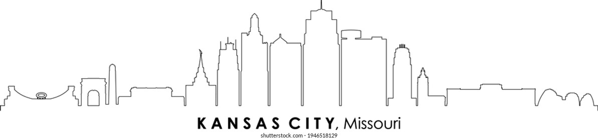 KANSAS CITY Missouri USA City Skyline Vector
