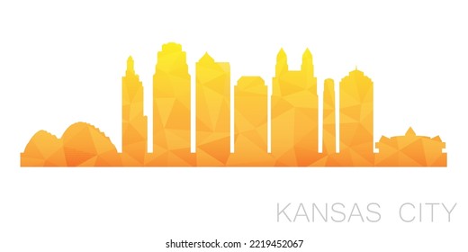 Kansas City, MO, USA Low Poly Skyline Clip Art City Design. Geometric Polygon Graphic Horizon Icon. Vector Illustration Symbol.