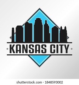 Kansas City, MO, USA Skyline Logo. Adventure Landscape Design Vector Illustration.