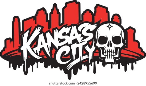 kansas city skull graffiti style