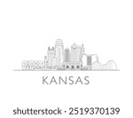 Kansas city skyline cityscape vector illustration