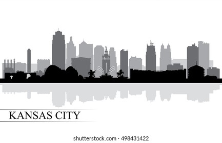 Kansas City skyline silhouette background, vector illustration