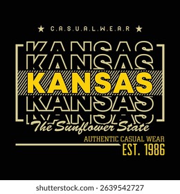 Kansas City typography design and illustration vector for t shirt design