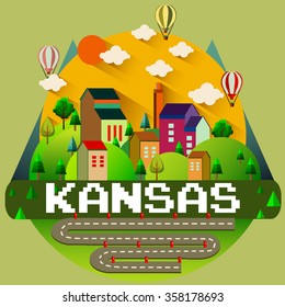 KANSAS - City vector illustration