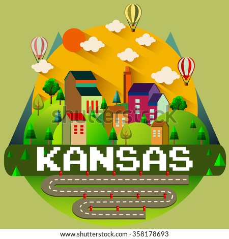 KANSAS - City vector illustration
