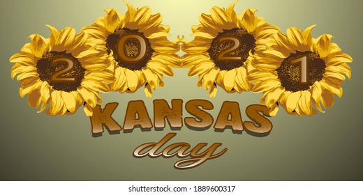 Kansas Day 2021 Vector illustration on the theme of National Holiday