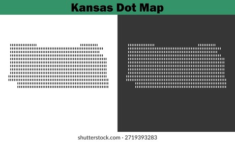 Vector de mapas de puntos de Kansas en Estados Unidos