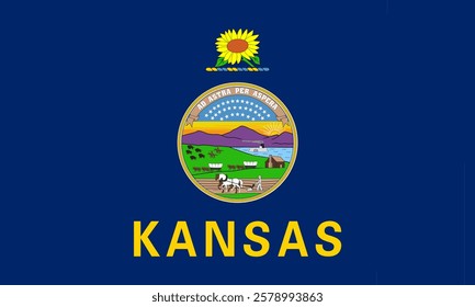  Kansas Flag, Flag of Kansas, USA